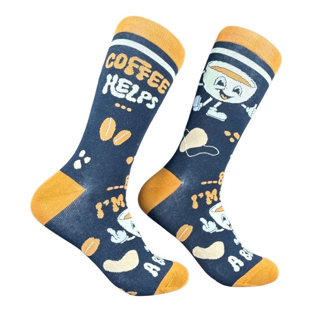 Coffee Helps But Im Still A Bitch Socks Funny Footwear For Ladies
